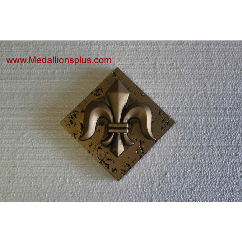 Fleur De Liz, Gold Resin Accent Piece, 4" x 4"